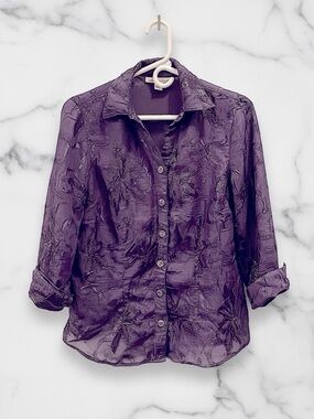Coldwater Creek Purple Chiffon Ladies Blouse